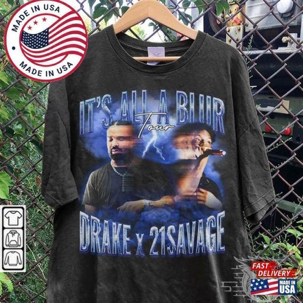 Drake 21 Savage Blur Tour Hip Hop Fan Graphic Unisex T-Shirt